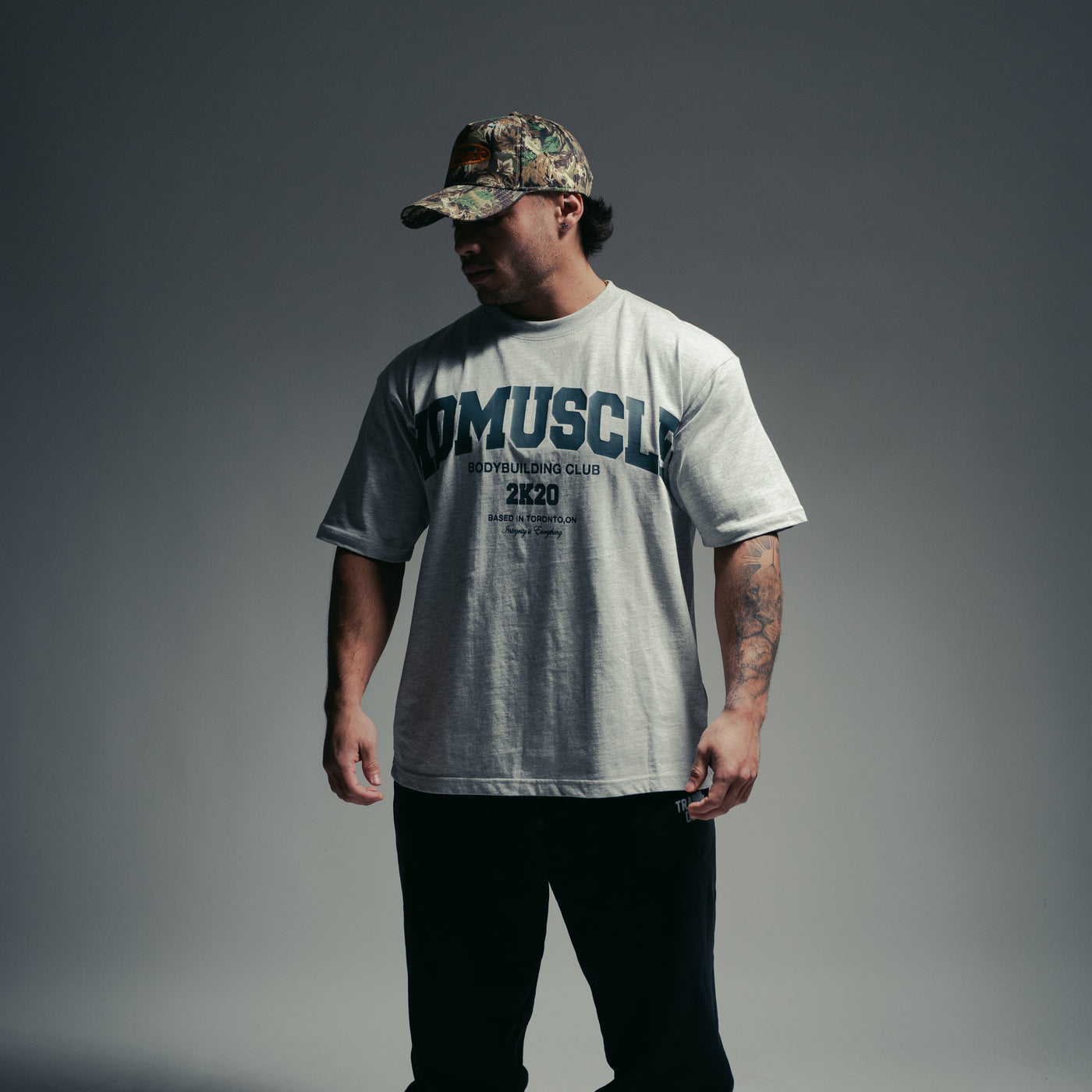 Heritage T-Shirt — Heather Grey & Forest Green