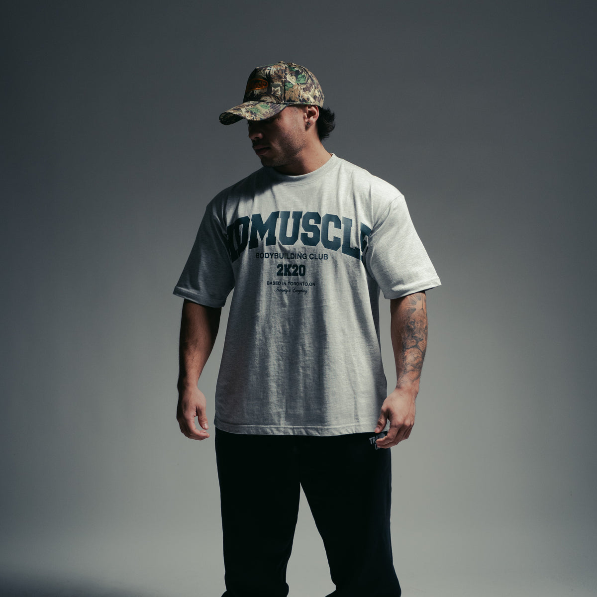 Heritage T-Shirt — Heather Grey & Forest Green