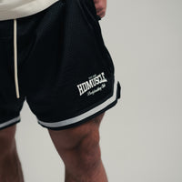 Collegiate Varsity Mesh Shorts — Black