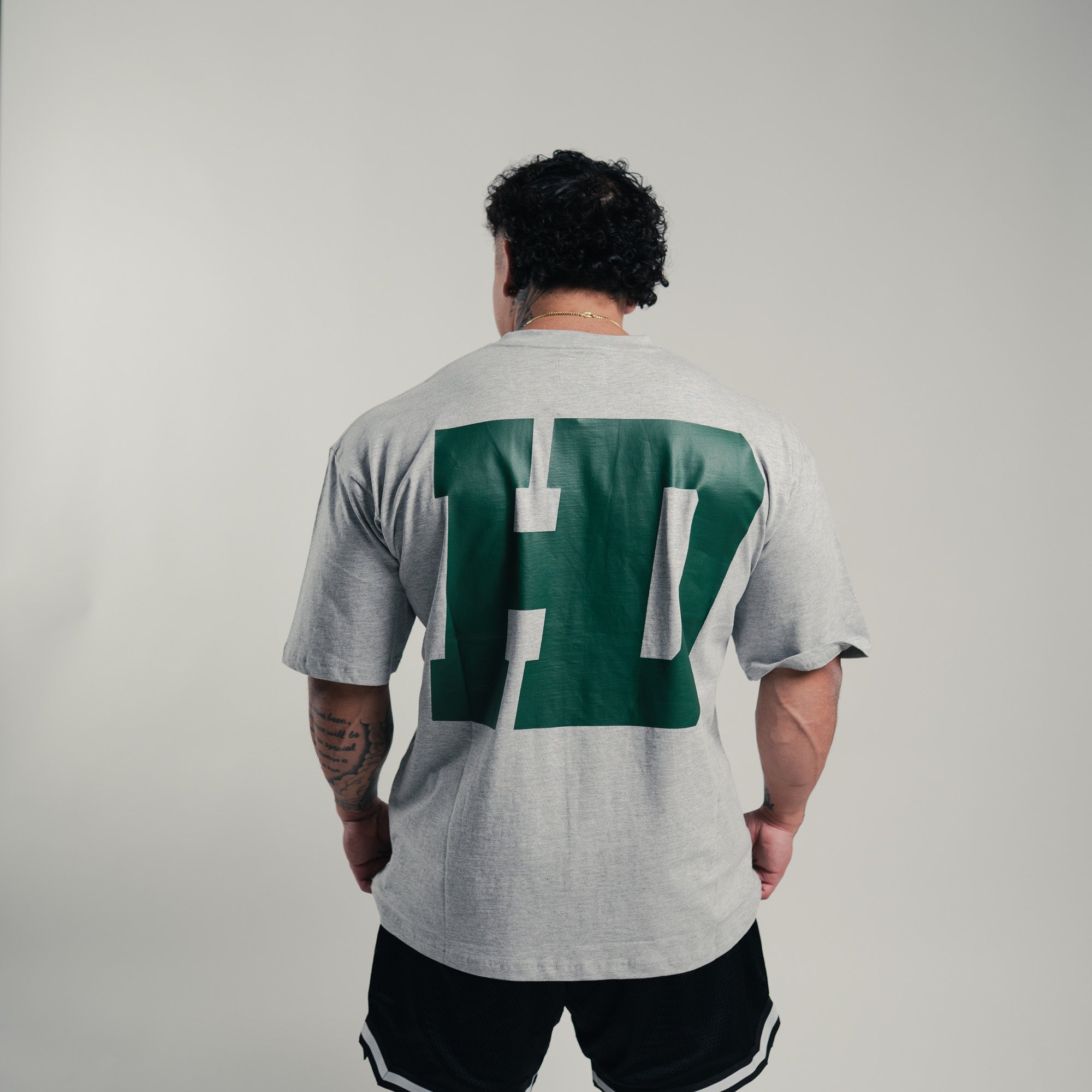 Heritage T-Shirt — Heather Grey & Forest Green