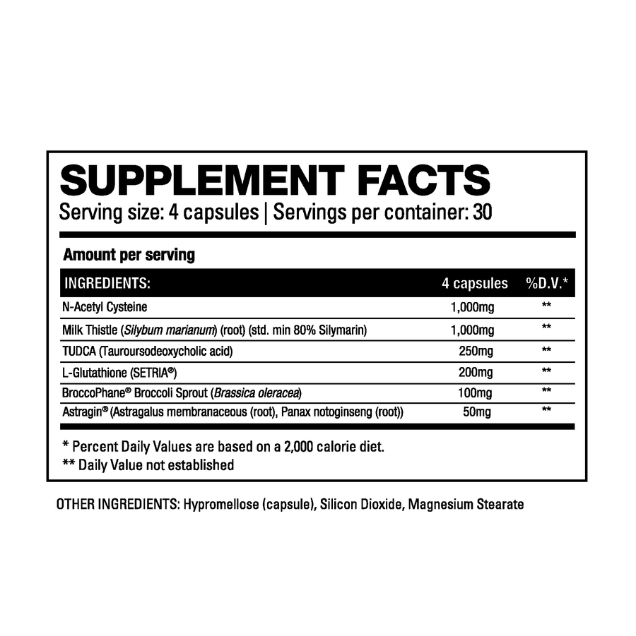 LiverHD Supplement facts