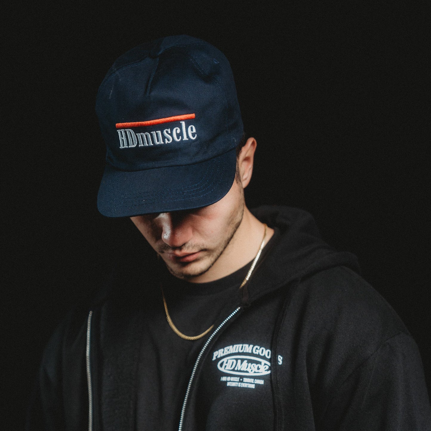 Serif Snapback Hat — Navy