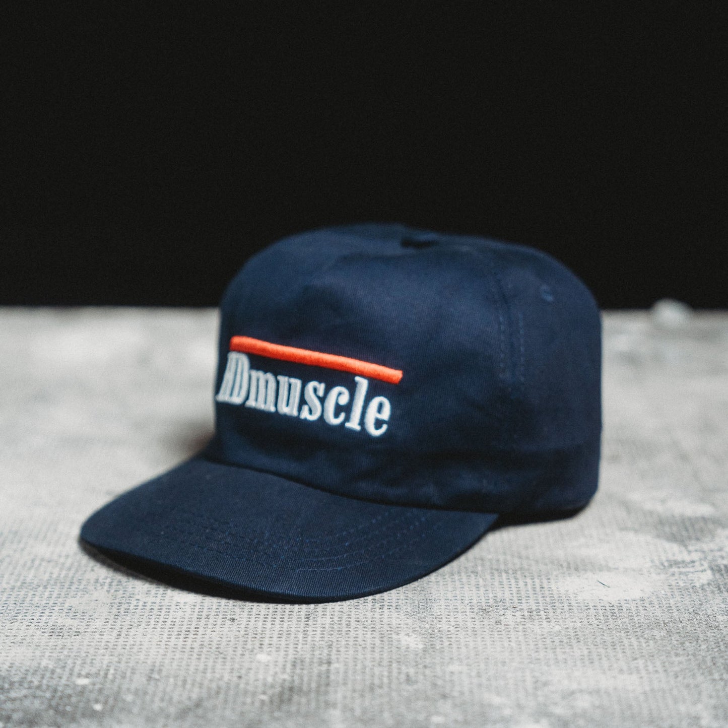 Serif Snapback Hat — Navy